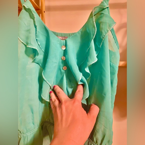 Aqua Ruffle Top - Picture 3 of 4